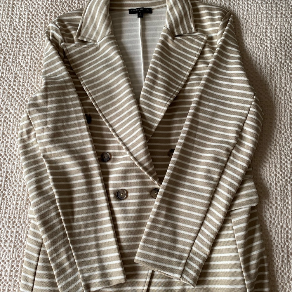 COPY - Banana Republic Factory Striped Double-Breasted Women's Knit Blazer